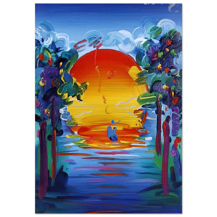 BETTER WORLD 1993 - Peter Max Brushed Aluminum Print - 70x100 cm / 28x40 inches | Peter Max Aluminum Print | Peter Max Prints