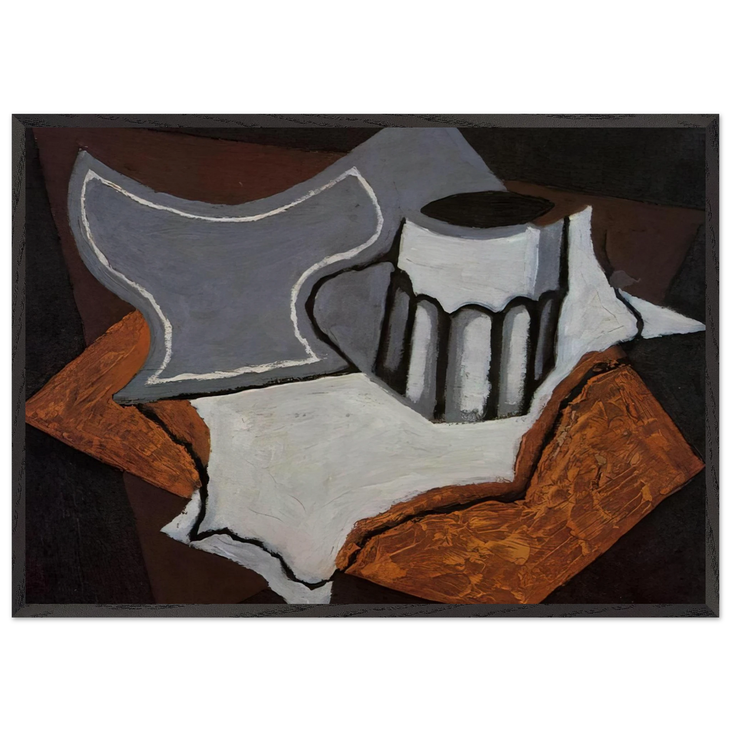THE GOBLET 1927 - Juan Gris 70x100 cm / 28x40 inches Framed Art Print – Black Wooden Frame