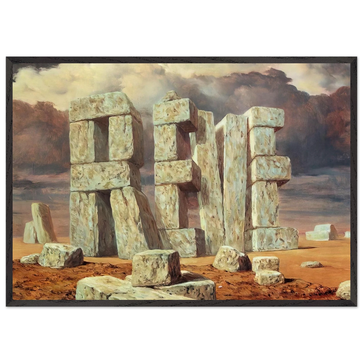 THE ART OF CONVERSATION 1950 - Rene Magritte 70x100 cm / 28x40 inches Framed Art Print – Black Wooden Frame