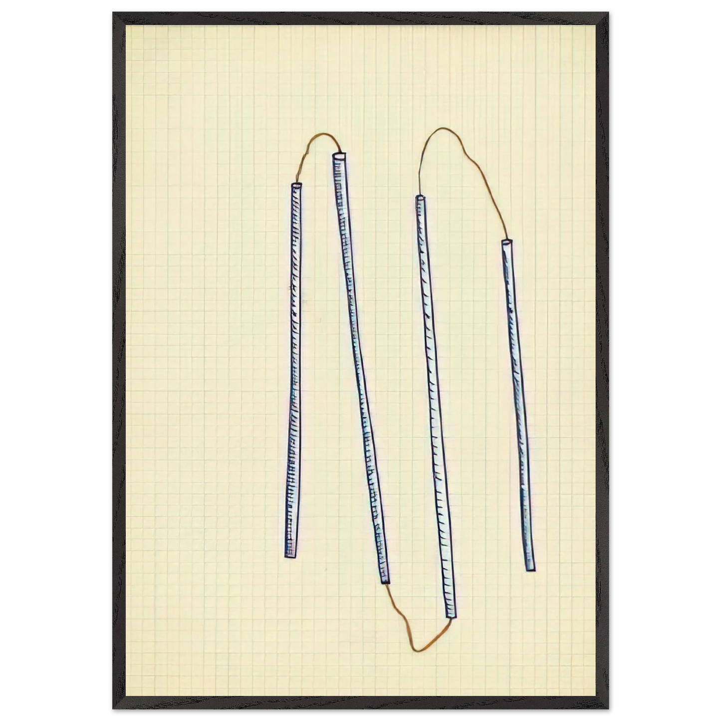 UNTITLED 1969 N2 - Sigmar Polke 70x100 cm / 28x40 inches Framed Art Print – Black Wooden Frame