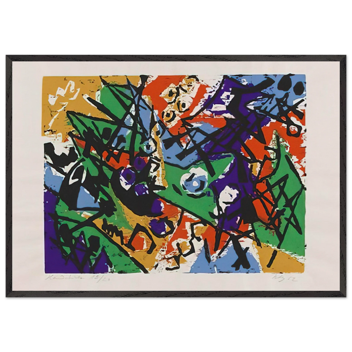 Farbholzschnitt 1952-2 - 1952 - Ernst Wilhelm Nay 70x100 cm / 28x40 inches Framed Art Print – Black Wooden Frame
