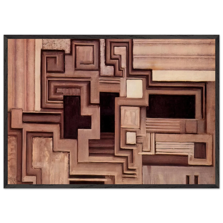 Two grays II - Frantisek Kupka 70x100 cm / 28x40 inches Framed Art Print – Black Wooden Frame