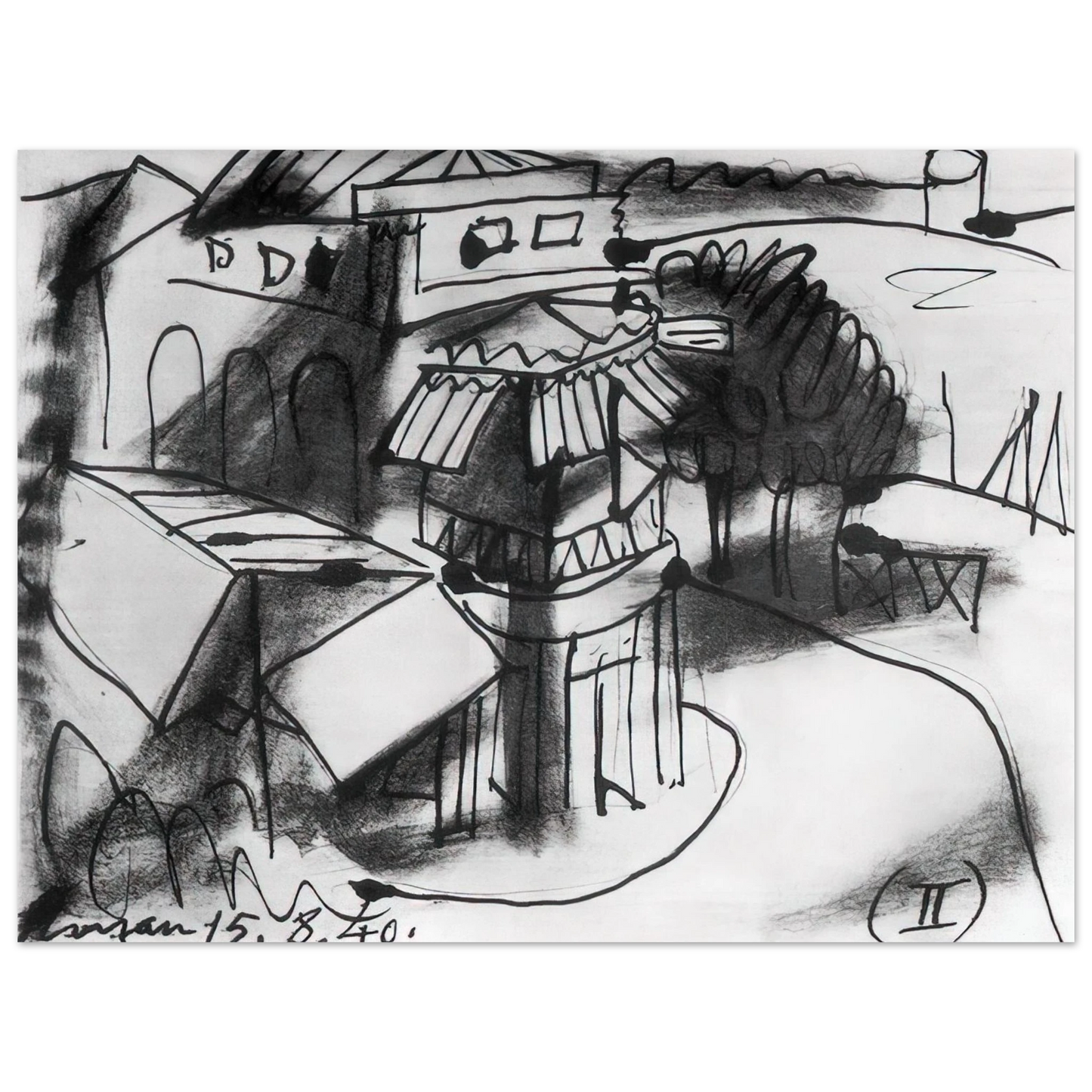 Pablo Picasso - Café in Royan - 1940 Fine Art Poster - Default Title