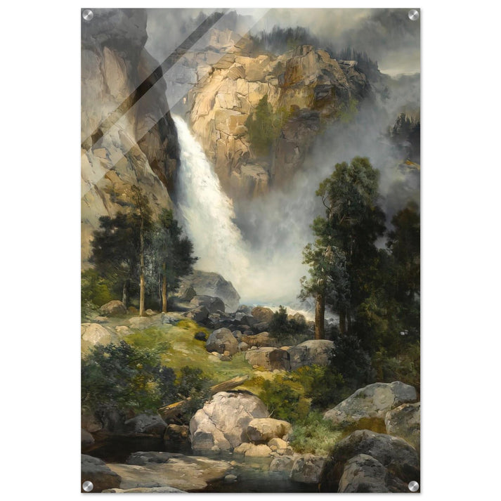 Cascade Falls, Yosemite - Thomas Moran Acrylic Print - 70x100 cm / 28x40″ inches