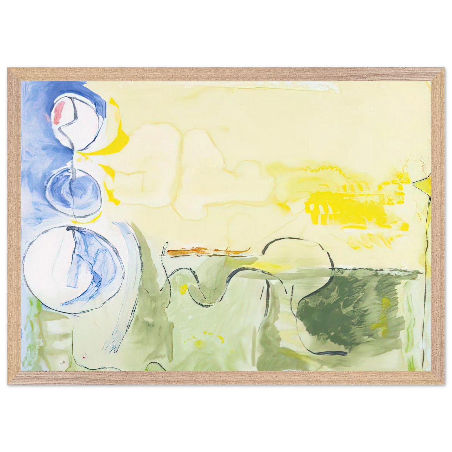 Helen Frankenthaler - Flotilla - 2006 Wall art - 45x60 cm / 18x24 inches - Premium Wooden Framed Poster With Fine Art Paper - Wood frame