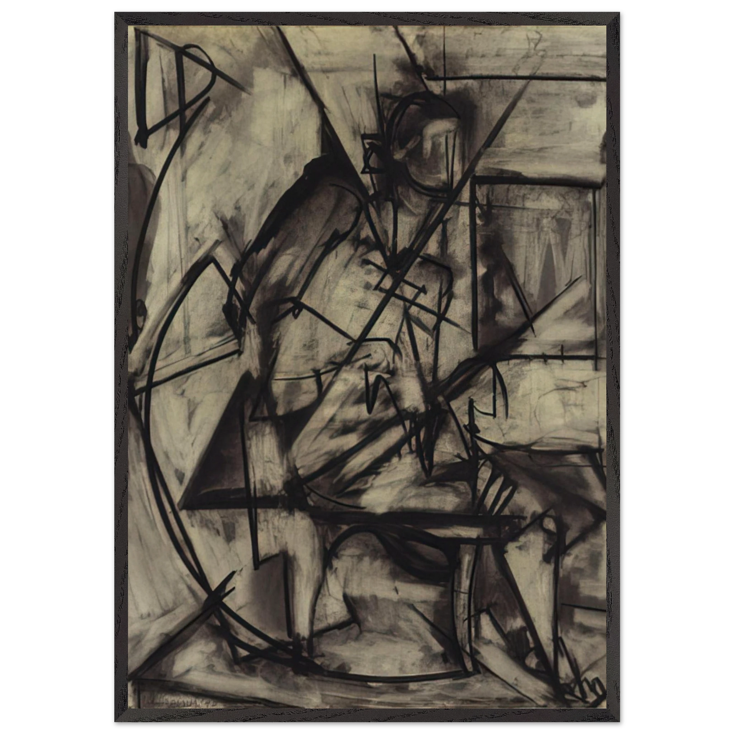 Seated Nude - Lee Krasner Framed Art Print – Black Wooden Frame - Default Title - -Framed Art Print