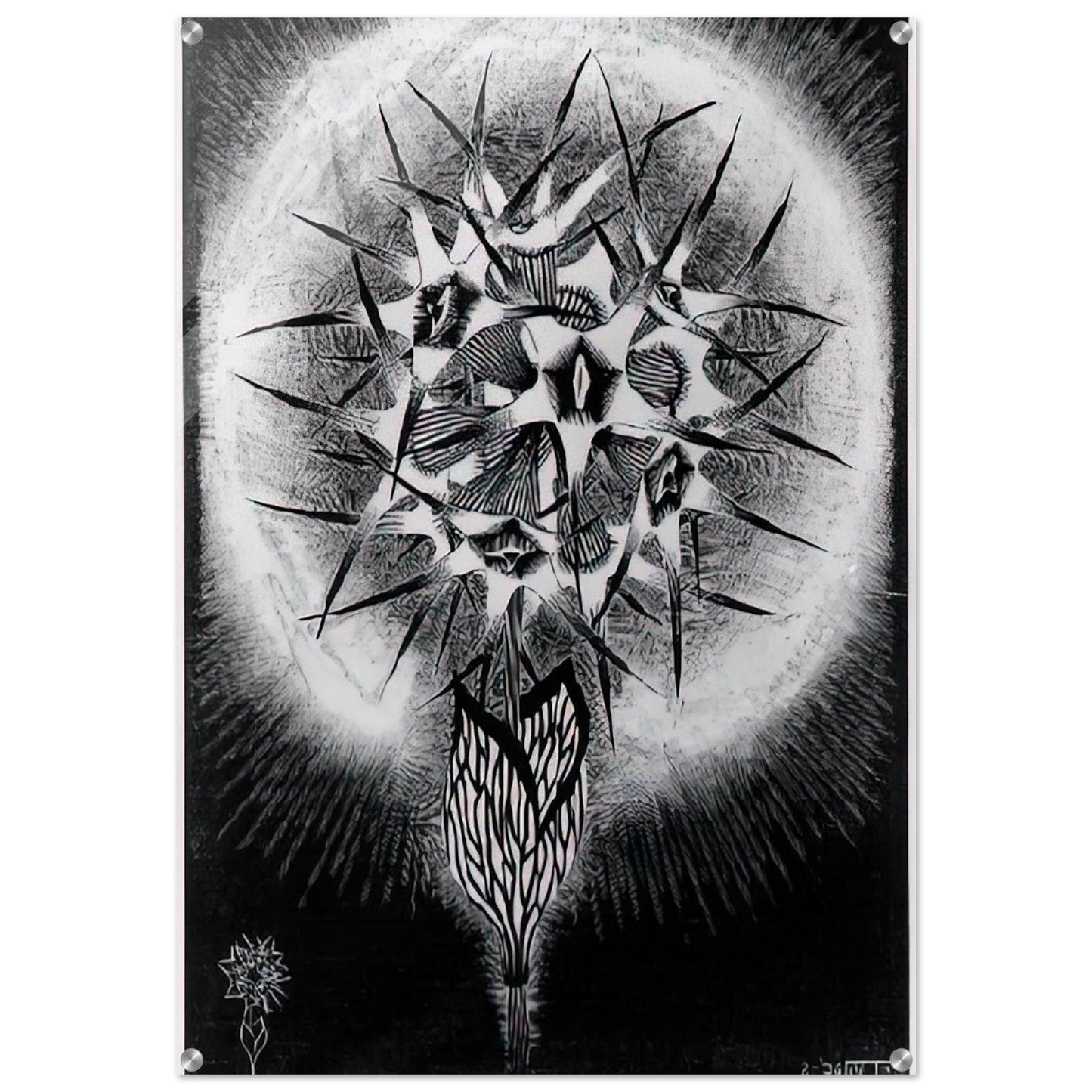 PRICKLY FLOWER - MC Escher Acrylic Print - 70x100 cm / 28x40″ inches | Maurits Cornelis Escher Prints