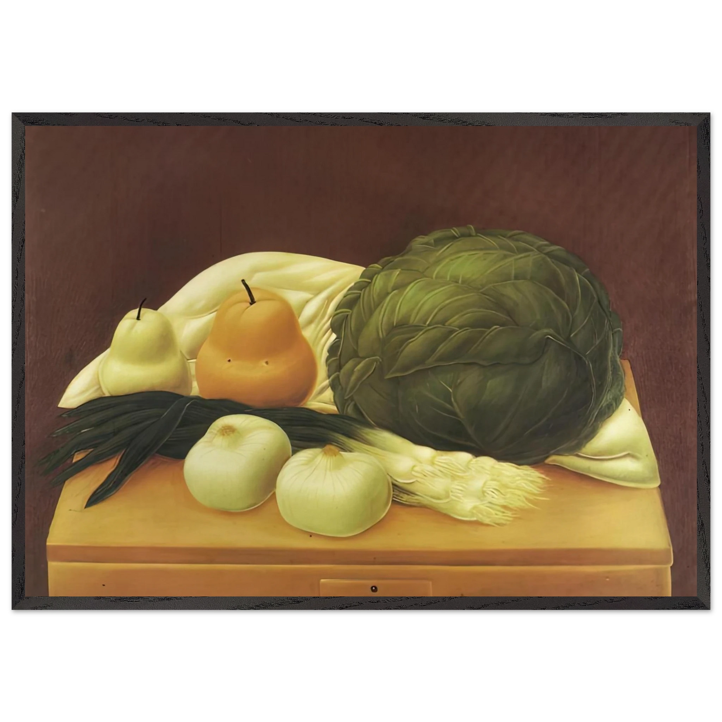 KITCHEN TABLE - Fernando Botero Framed Art Print – Black Wooden Frame - Default Title - -Framed Art Print