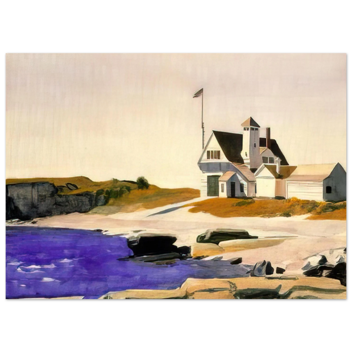 Edward Hopper - Coast Guard Station, Two Lights, Maine Fine Art Poster