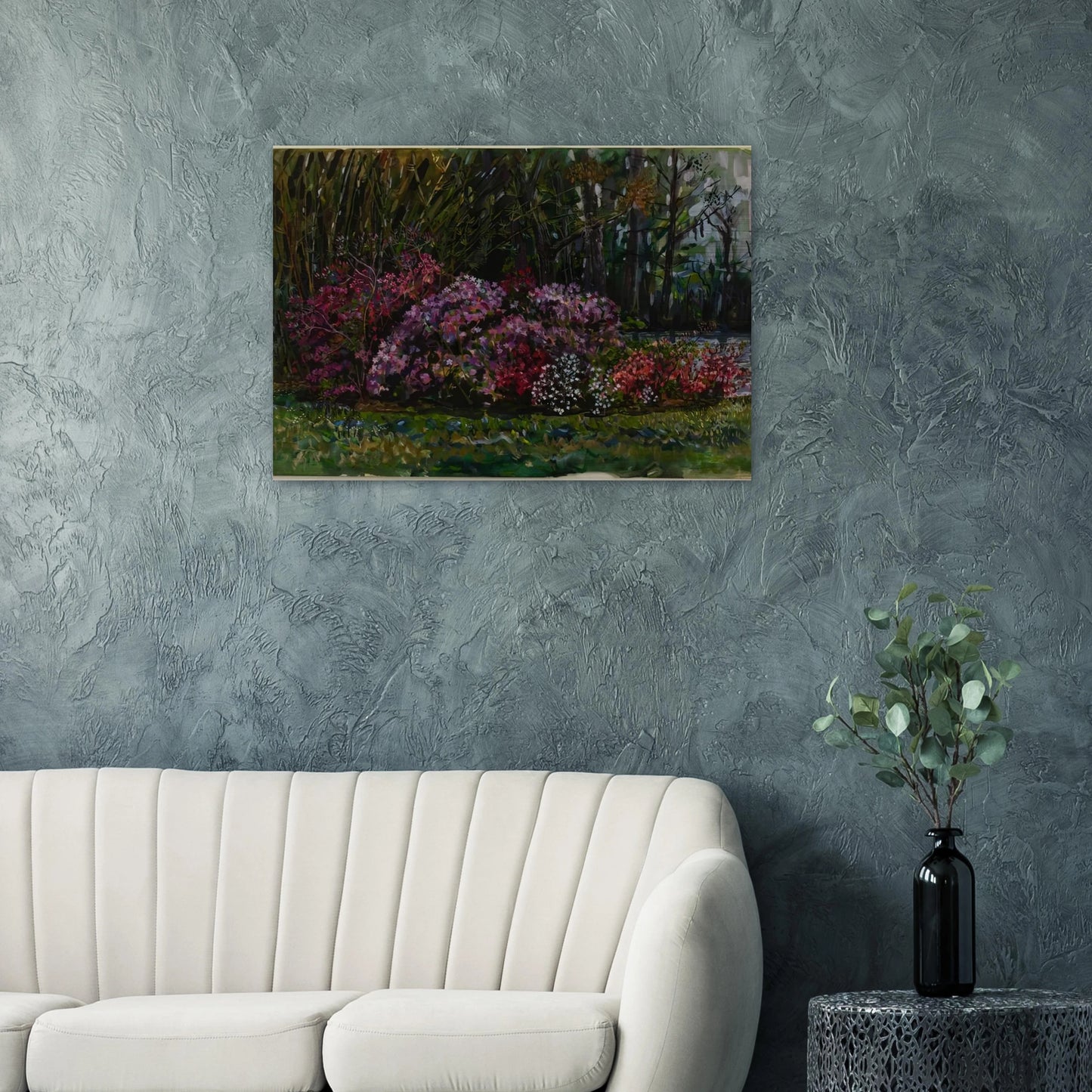 ALICIA S AZALEAS ON ST MARY S RIVER - Ivan Albright Brushed Aluminum Print - 70x100 cm / 28x40 inches | Ivan Albright Aluminum Print | Ivan Albright Prints