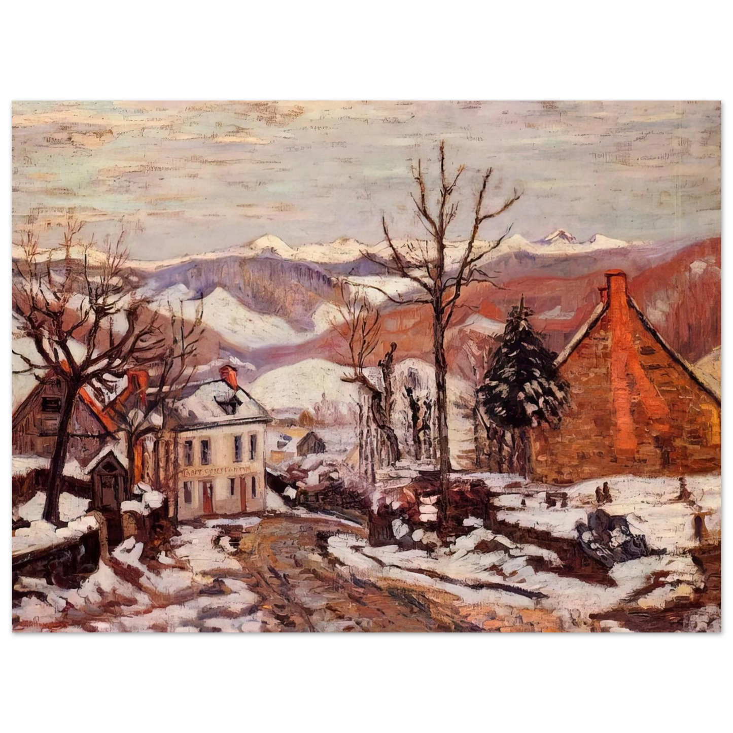 Armand Guillaumin - Winter in Saint-Sauves-d'Auvergne - 1900 France Fine Art Poster - Default Title