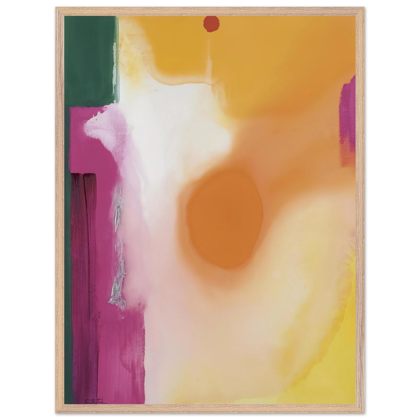 Helen Frankenthaler - Bullseye - 1989 Wall art - 21x29.7 cm / 8x12" - Premium Wooden Framed Poster With Fine Art Paper - Black frame