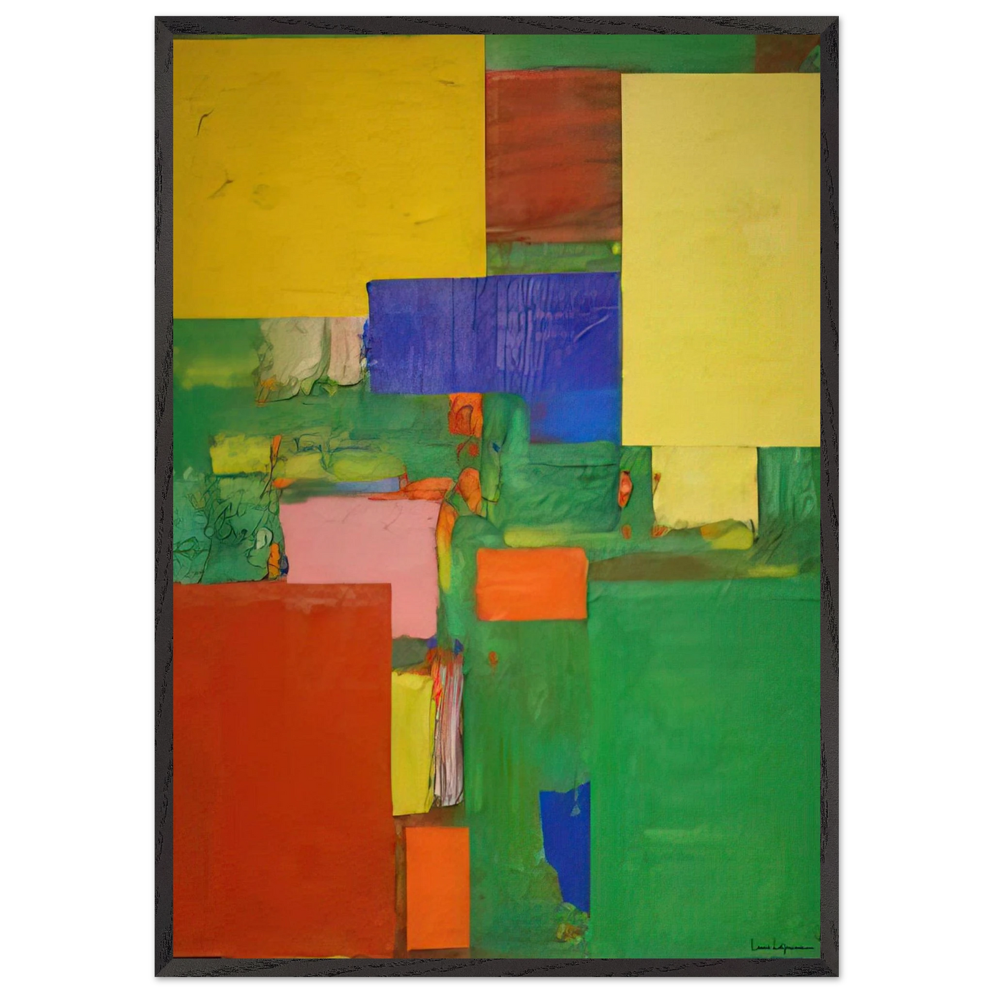 Equipoise - Hans Hofmann 70x100 cm / 28x40 inches Framed Art Print – Black Wooden Frame