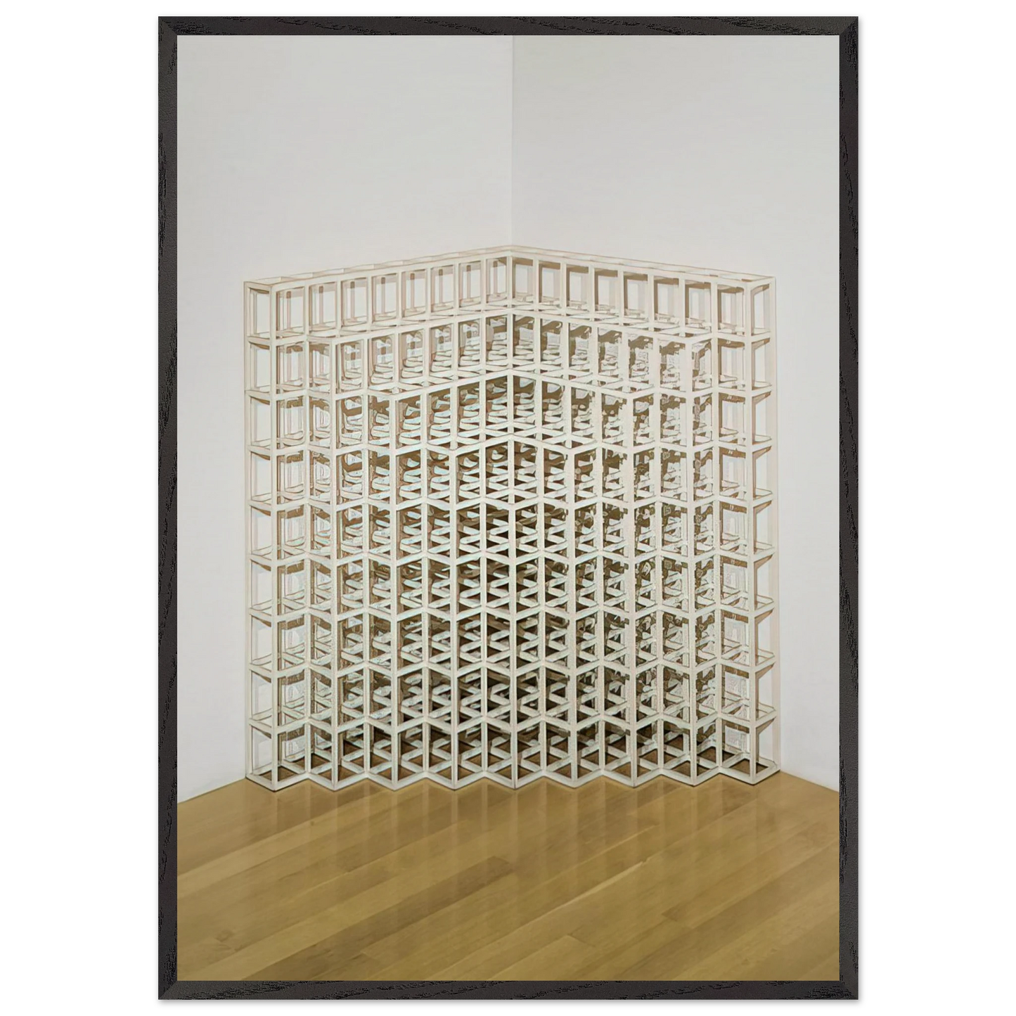 Corner Piece No 2 - Sol LeWitt 70x100 cm / 28x40 inches Framed Art Print – Black Wooden Frame