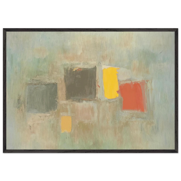 NUMBER 6 1956 - Esteban Vicente 70x100 cm / 28x40 inches Framed Art Print – Black Wooden Frame