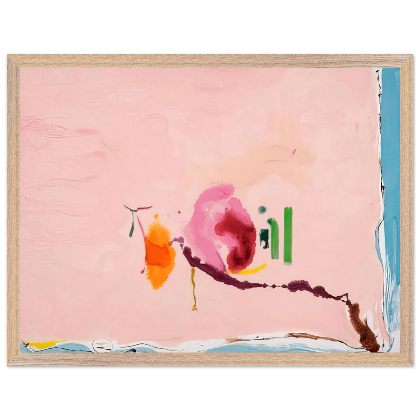 Helen Frankenthaler - Flirt - 1995 Wall art - 60x80 cm / 24x32 inches - Premium Wooden Framed Poster With Fine Art Paper - Black frame