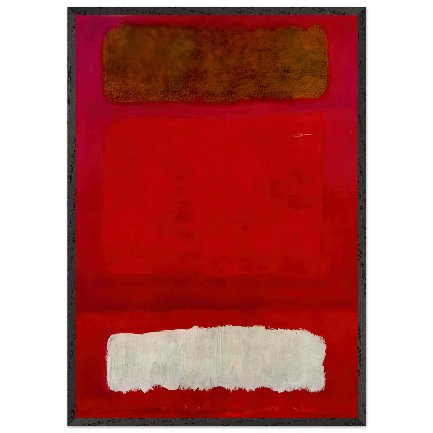 No 16 Red White and Brown - 1957 - Mark Rothko 70x100 cm / 28x40 inches Framed Art Print – Black Wooden Frame