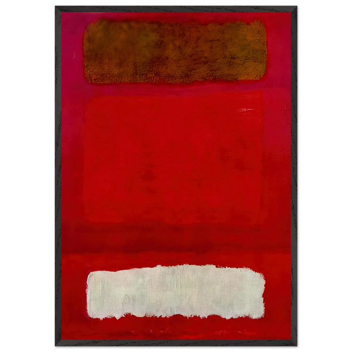 No 16 Red White and Brown - 1957 - Mark Rothko 70x100 cm / 28x40 inches Framed Art Print – Black Wooden Frame