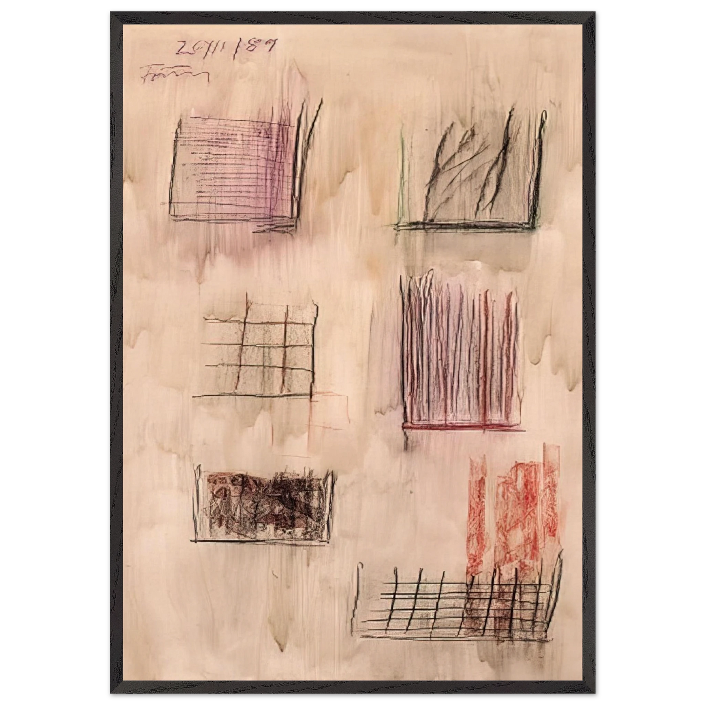 Untitled Cansons - 1989 - Gunther Forg 70x100 cm / 28x40 inches Framed Art Print – Black Wooden Frame