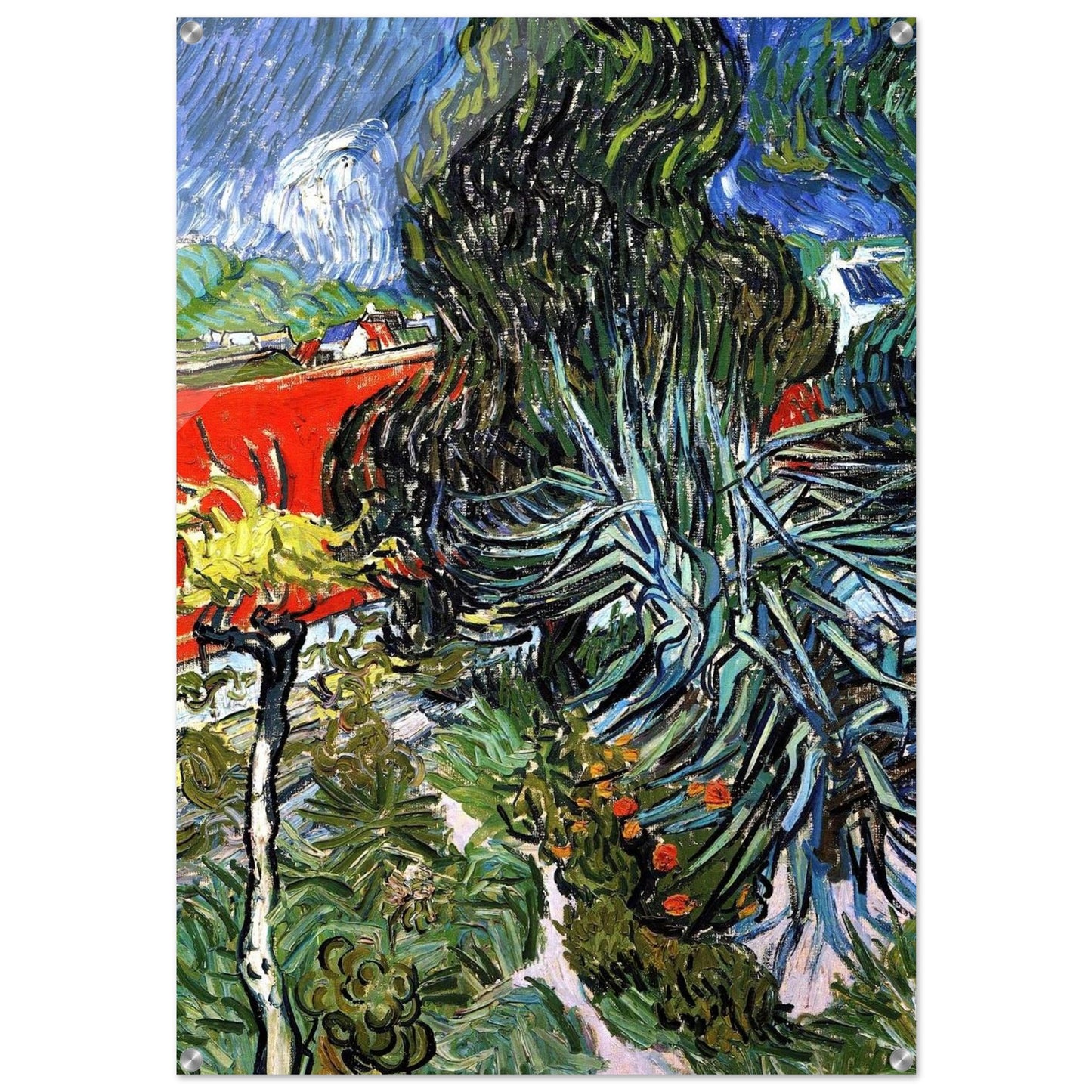 The Garden of Doctor Gachet at Auvers-sur-Oise - Vincent van Gogh Acrylic Print - 70x100 cm / 28x40″ inches