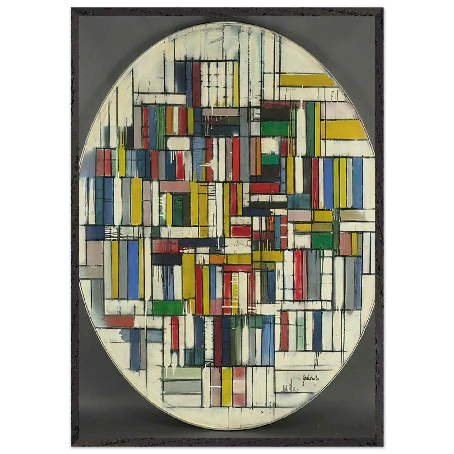 Circle III - Post-Painterly Abstraction - Robert Goodnough 70x100 cm / 28x40 inches Framed Art Print – Black Wooden Frame