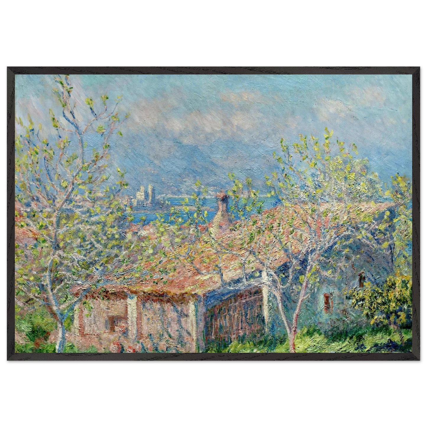 Gardeners House at Antibes - claude monet Framed Art Print – Black Wooden Frame - Default Title - -Framed Art Print