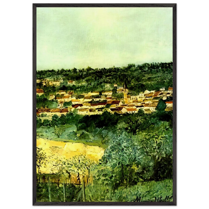 VIEW OF MONTMAGNY - Maurice Utrillo 70x100 cm / 28x40 inches Framed Art Print – Black Wooden Frame