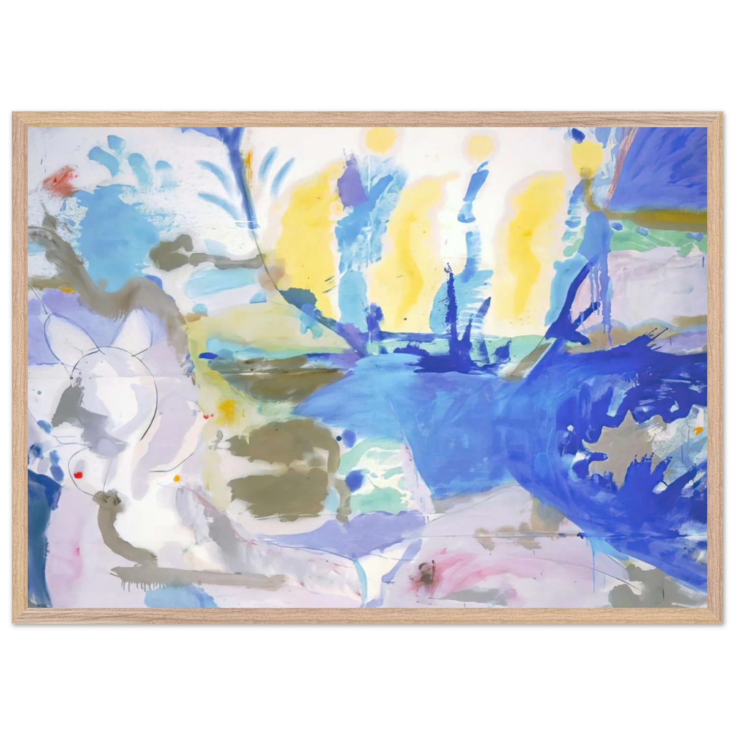 Helen Frankenthaler - Basque Beach - 1958 Wall art - 50x70 cm / 20x28 inches - Premium Wooden Framed Poster With Fine Art Paper - Wood frame