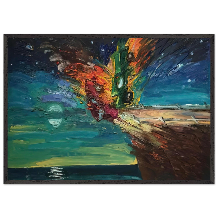 Over the Edge - 1984 - Carlos Almaraz 70x100 cm / 28x40 inches Framed Art Print – Black Wooden Frame