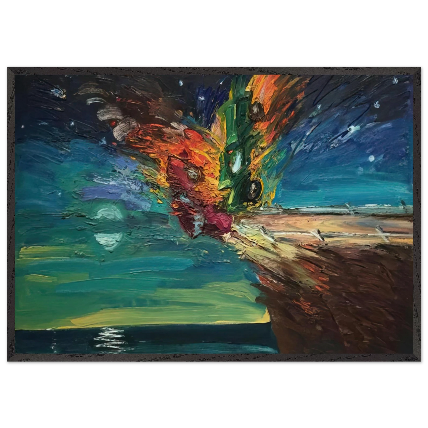 Over the Edge - 1984 - Carlos Almaraz Framed Art Print – Black Wooden Frame - Default Title - -Framed Art Print