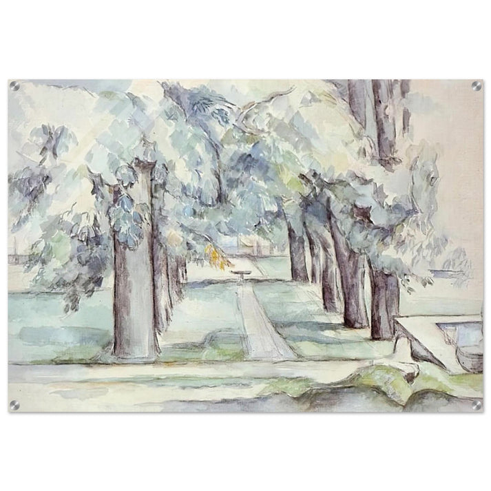 Pool and Lane of Chestnut Trees at Jas de Bouffan - Paul Cézanne Acrylic Print - 70x100 cm / 28x40″ inches