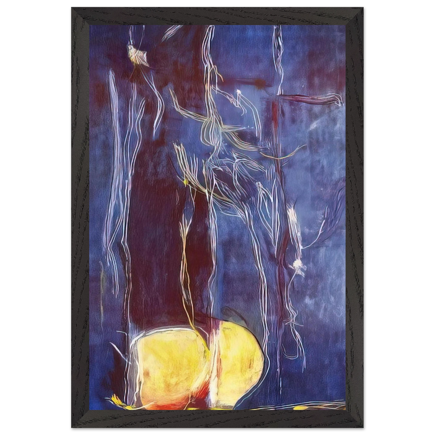 Helen Frankenthaler - All About Blue - 1994 Wall art - A1 (59.4 x 84.1 cm) - Premium Wooden Framed Poster With Fine Art Paper - Wood frame