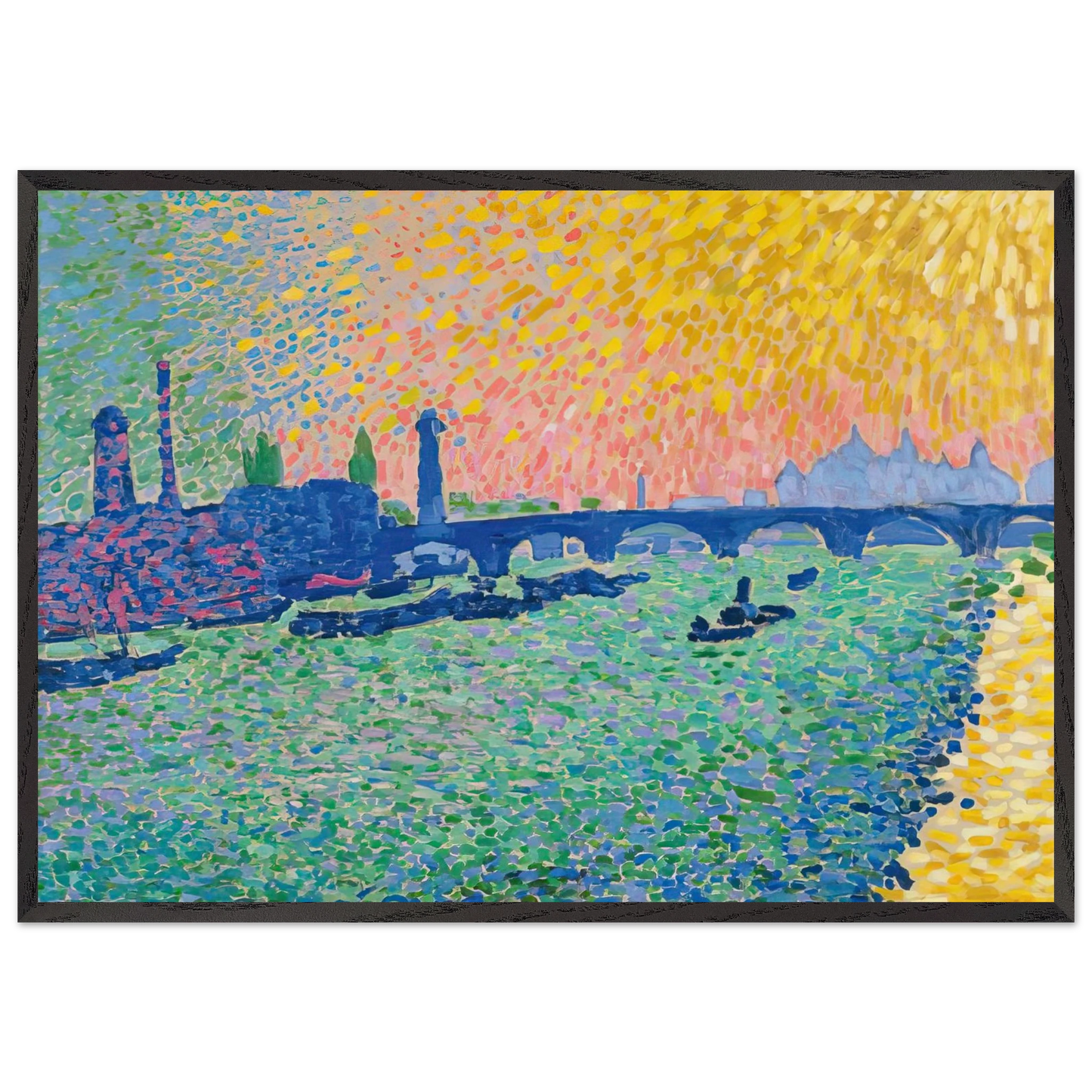 WATERLOO BRIDGE 1906 - Andre Derain Framed Art Print – Black Wooden Frame - Default Title - -Framed Art Print