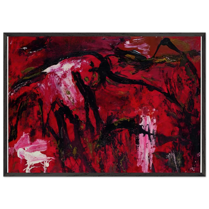 Libusa - 1995 - Emil Schumacher 70x100 cm / 28x40 inches Framed Art Print – Black Wooden Frame