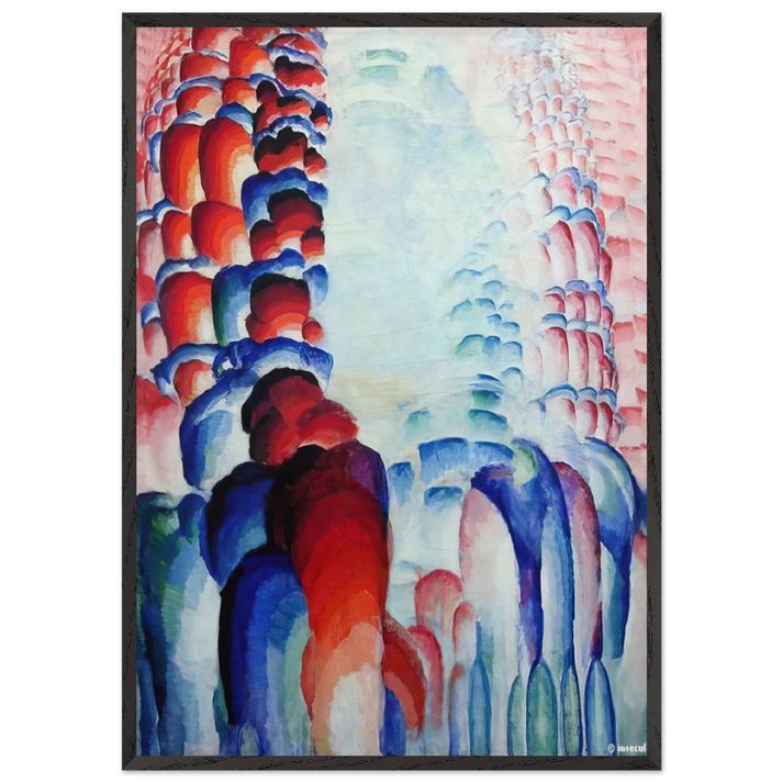 Hindu Motif or Graduated Red - Frantisek Kupka 70x100 cm / 28x40 inches Framed Art Print – Black Wooden Frame