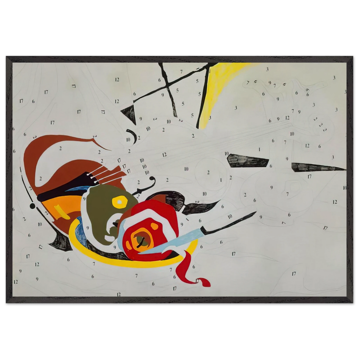 Do It Yourself Violin - Andy Warhol 70x100 cm / 28x40 inches Framed Art Print – Black Wooden Frame