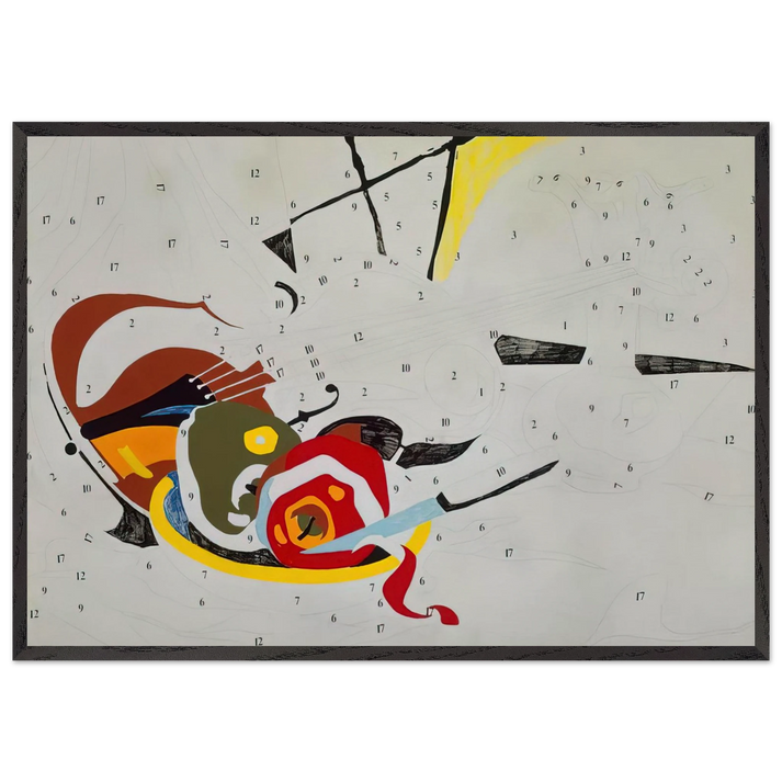 Do It Yourself Violin - Andy Warhol 70x100 cm / 28x40 inches Framed Art Print – Black Wooden Frame