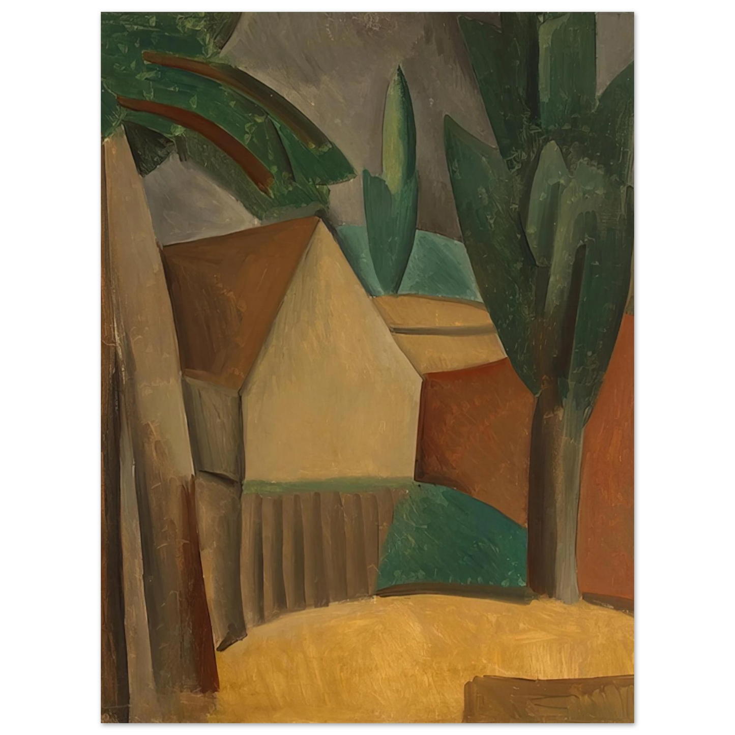 Pablo Picasso - House in a Garden - 1908 Fine Art Poster - Default Title