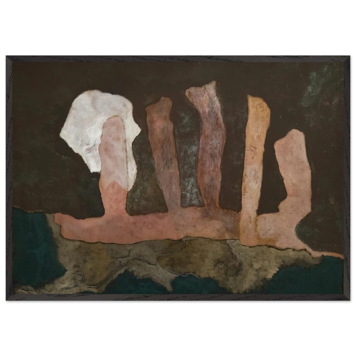 The Sacrifice - 1946 - Theodoros Stamos 70x100 cm / 28x40 inches Framed Art Print – Black Wooden Frame