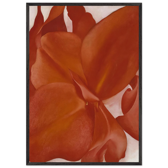 Red Cannas - Georgia OKeeffe 70x100 cm / 28x40 inches Framed Art Print – Black Wooden Frame