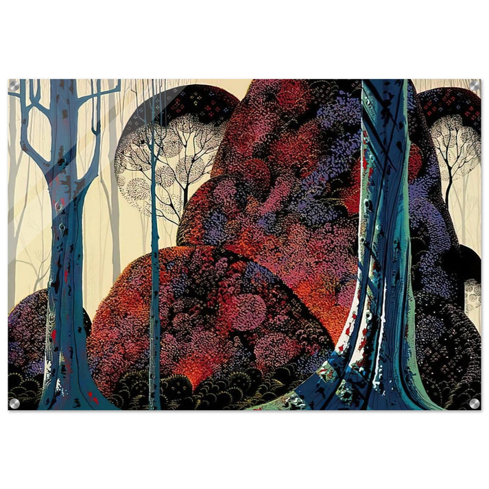 Jewel Forest - Eyvind Earle Acrylic Print - 70x100 cm / 28x40″ inches