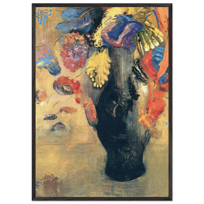 Flowers N5 - Odilon Redon 70x100 cm / 28x40 inches Framed Art Print – Black Wooden Frame