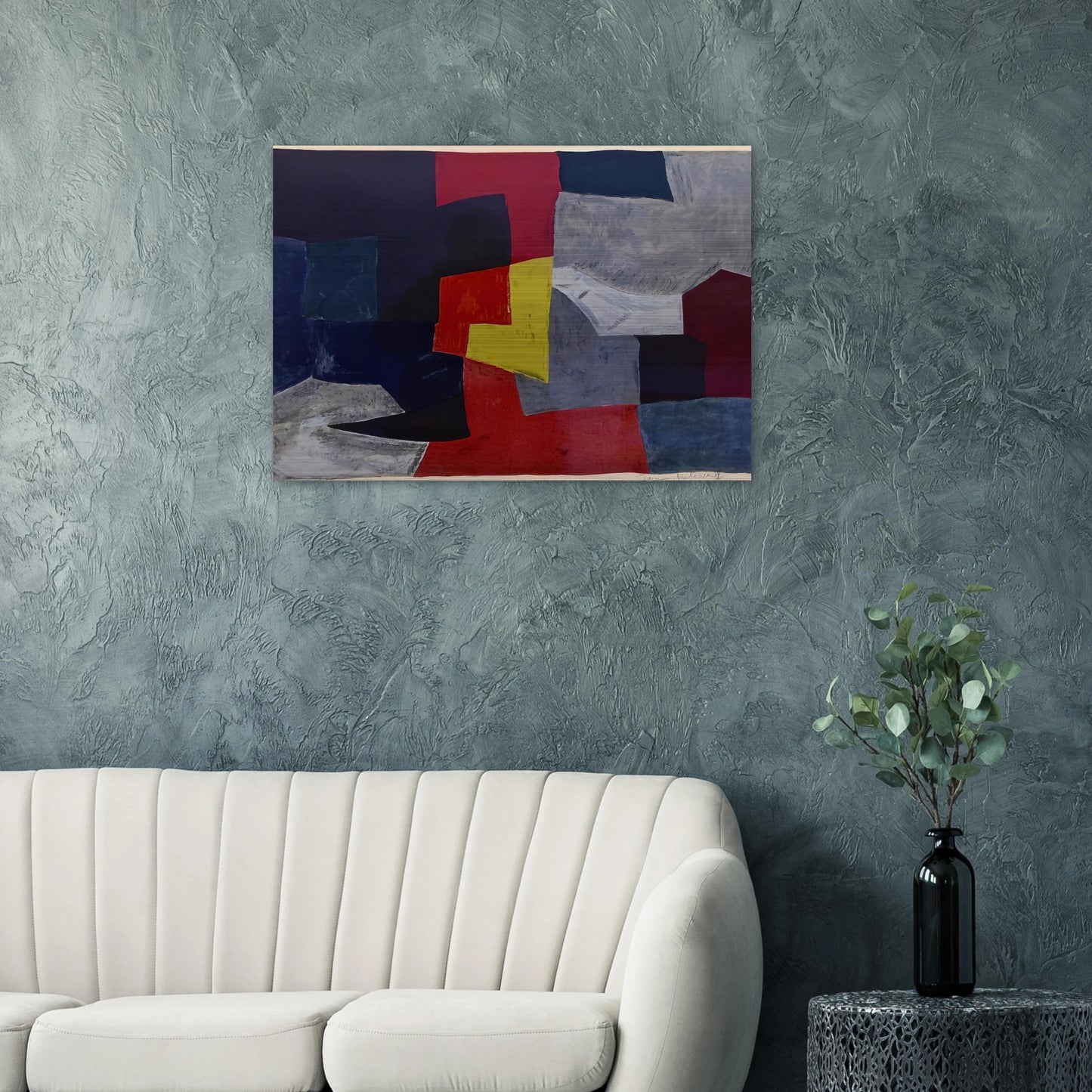 Composition grise, rouge et jaune - 1960 - Serge Poliakoff Brushed Aluminum Print - 70x100 cm / 28x40 inches | Serge Poliakoff Aluminum Print | Serge Poliakoff Prints