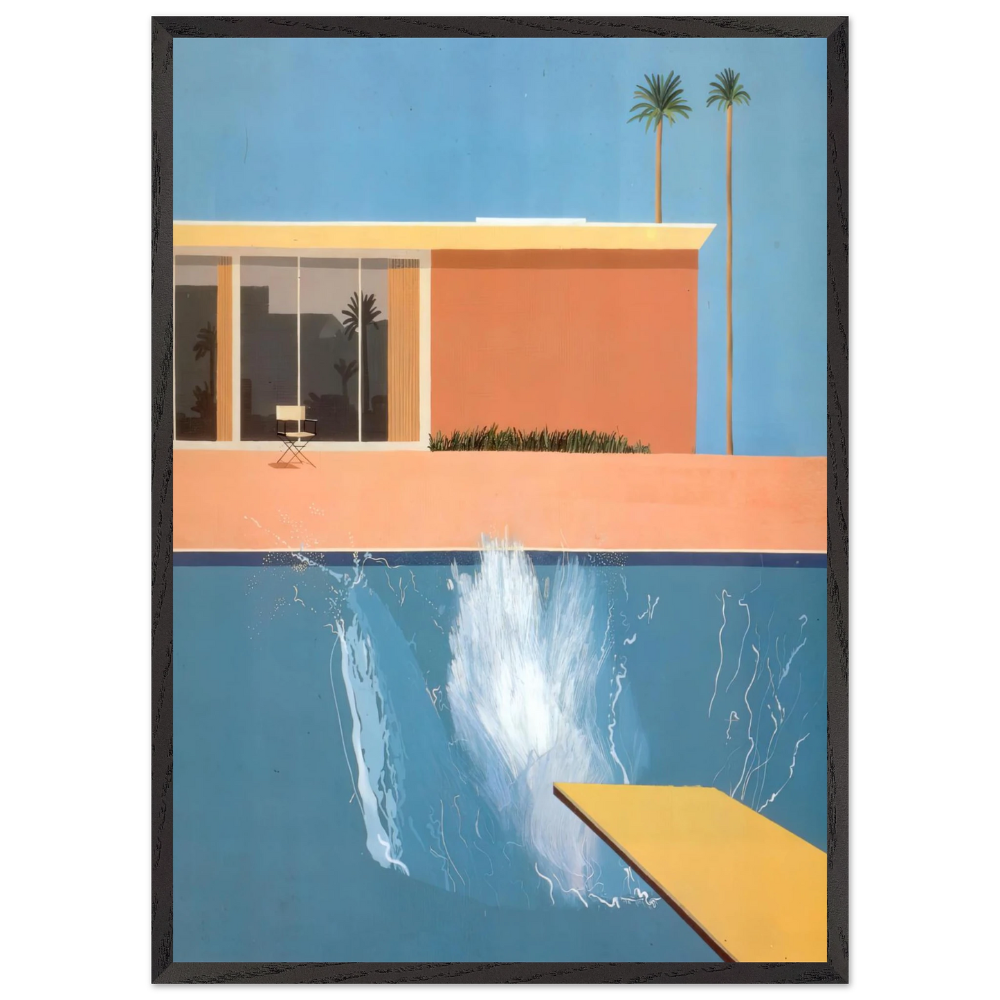 David Hockney - David Hockney Wall art - 28x43 cm / XL (11x17 Inches) - Premium Wooden Framed Poster With Fine Art Paper - Wood frame