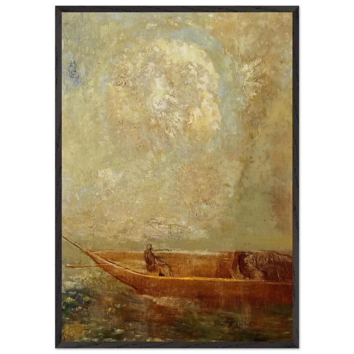 A BOAT - Odilon Redon 70x100 cm / 28x40 inches Framed Art Print – Black Wooden Frame