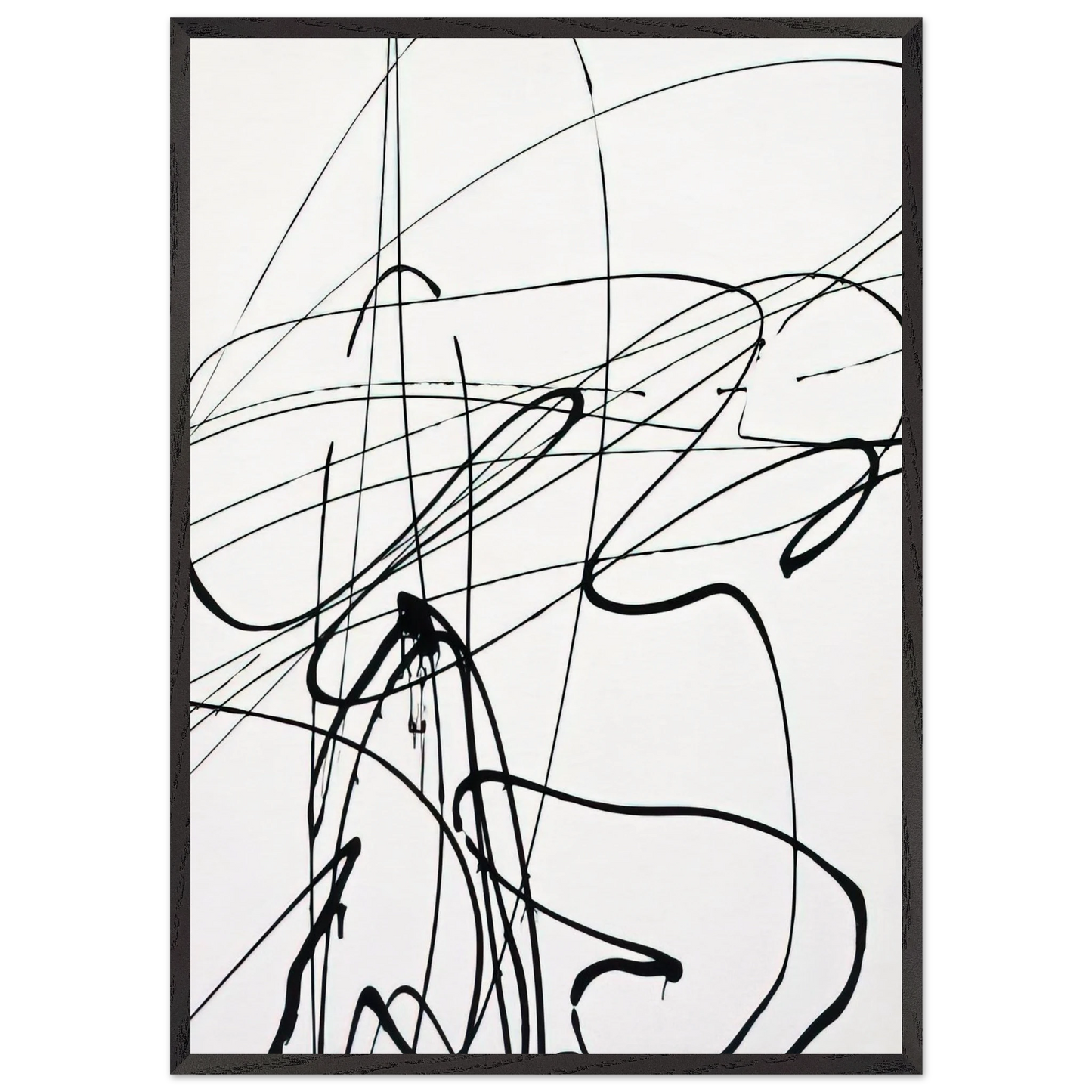 Untitled T1989-A3 - 1989 - Hans Hartung Framed Art Print – Black Wooden Frame - Default Title - -Framed Art Print