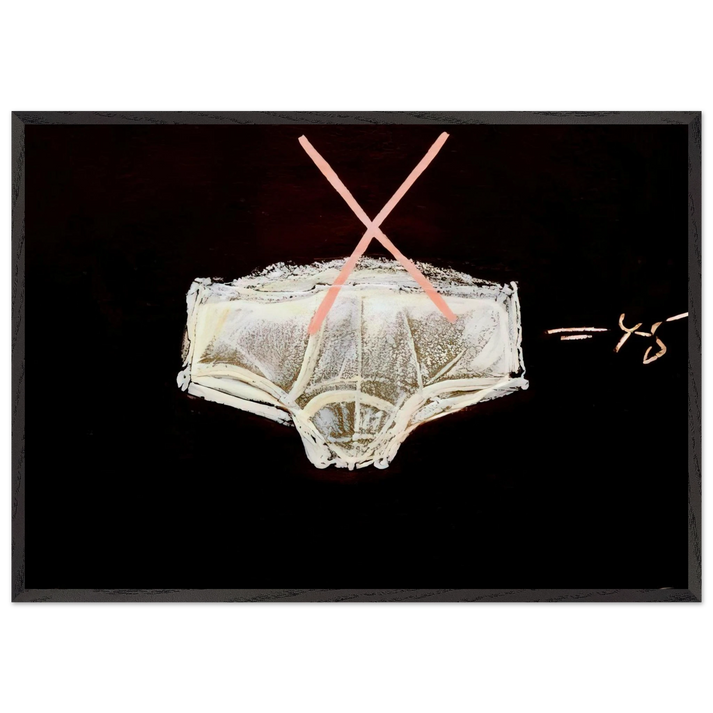 ROBA INTERIOR 1972 - Antoni Tapies 70x100 cm / 28x40 inches Framed Art Print – Black Wooden Frame