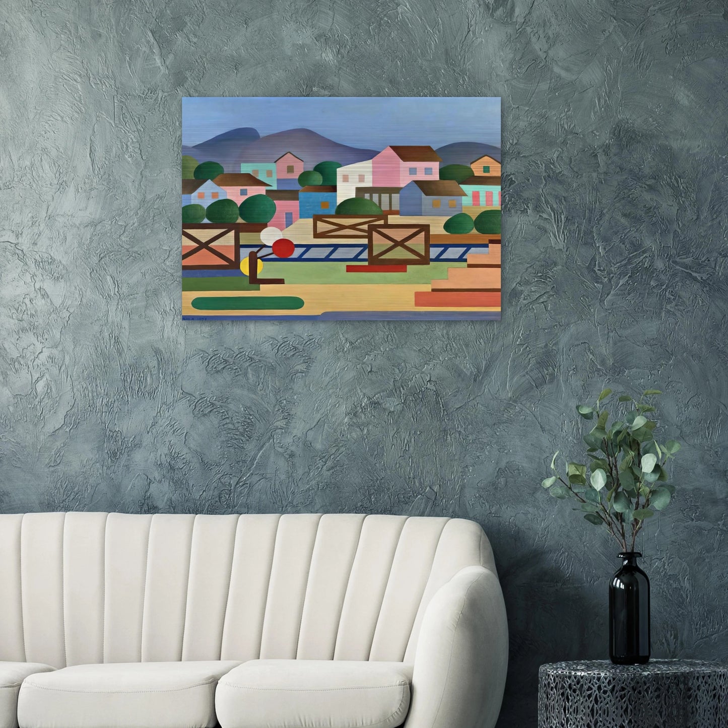 Level II Pass - Tarsila do Amaral Brushed Aluminum Print - 70x100 cm / 28x40 inches | Tarsila do Amaral Aluminum Print | Tarsila do Amaral Prints