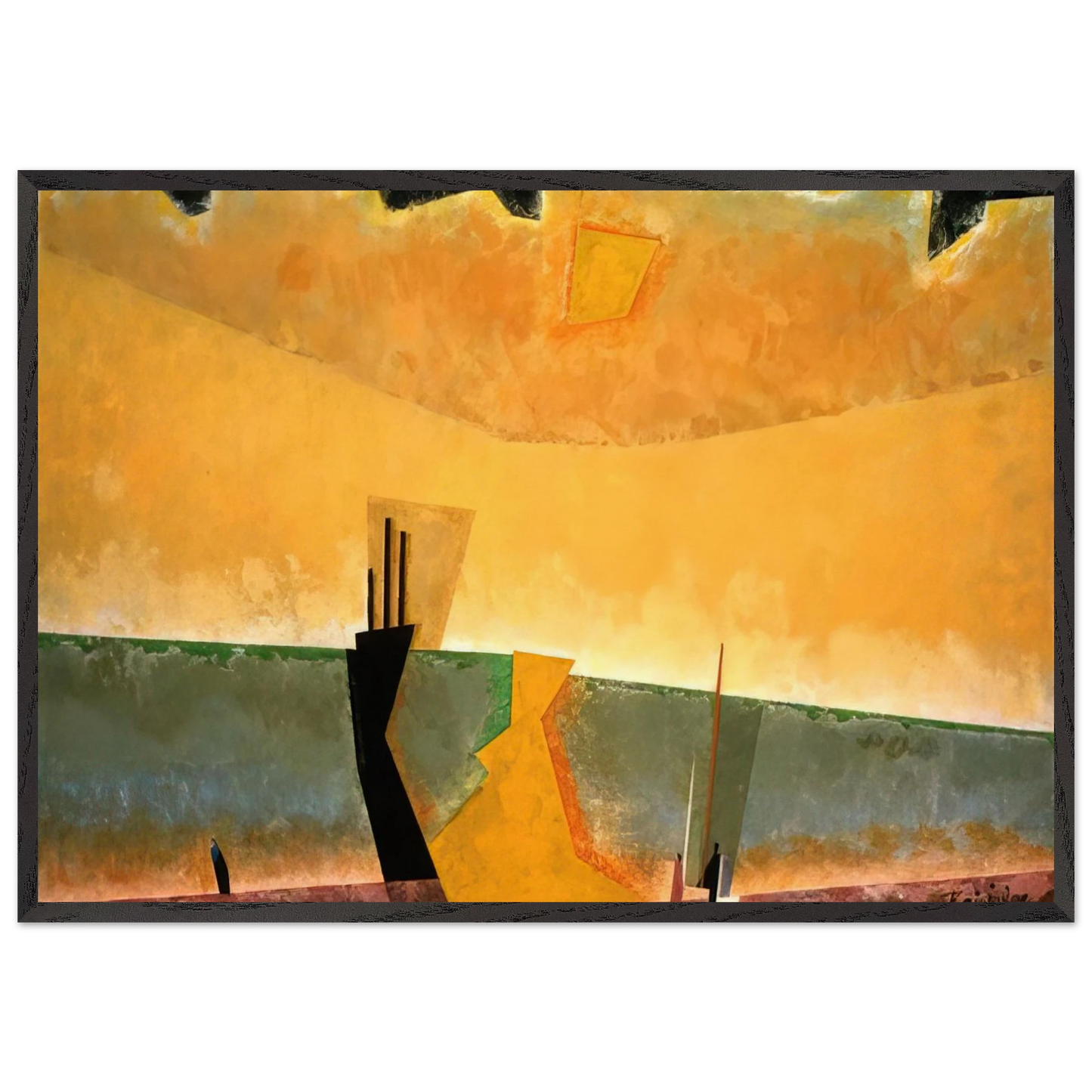 STORM BREWING 1939 - Lyonel Feininger Framed Art Print – Black Wooden Frame - Default Title - -Framed Art Print