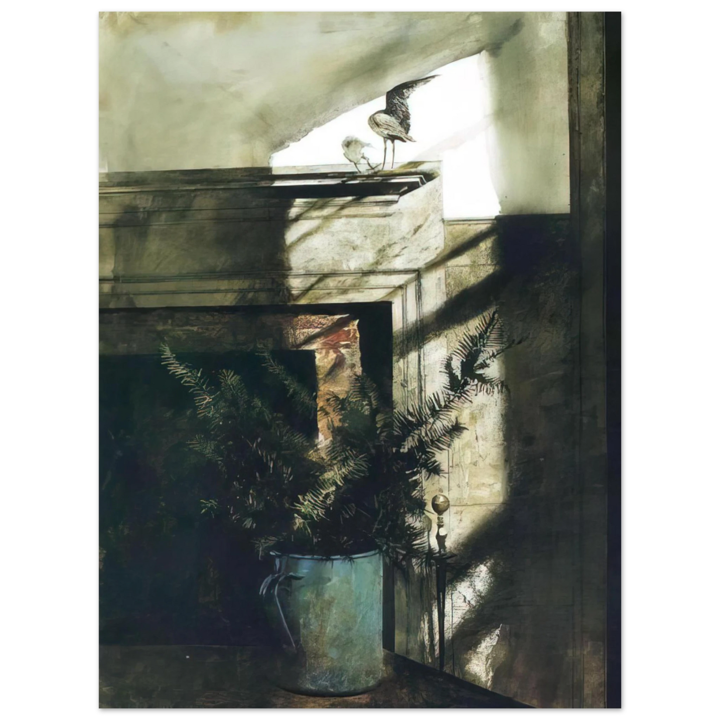 Andrew Wyeth - BIRD IN THE HOUSE Wall Art - 21x29.7 cm / 8x12" - Fine Art Poster - -